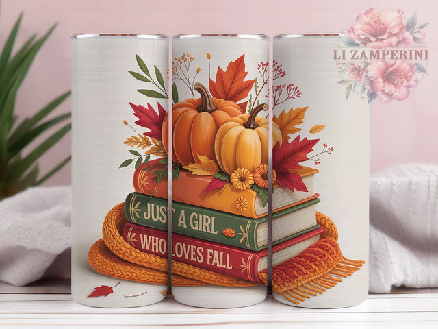 Autumn Book Lover Cozy Fall Tumbler, Autumn Reading Wrap, Cozy Fall Mug, Bookish Fall Cup, Thanksgiving Tumbler, Autumn Drinkware, Fall Girl Tumbler Sublimation Li Zamperini 