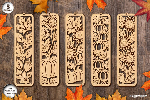 Autumn Bookmarks Laser Cut Bundle SVG SvgOcean 