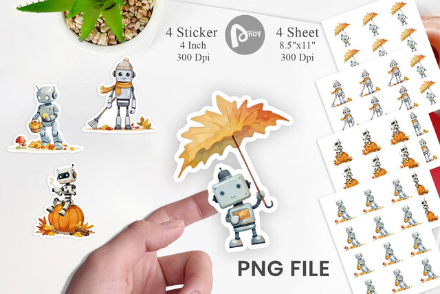Autumn Bot Friends Sticker Sublimation artnoy 
