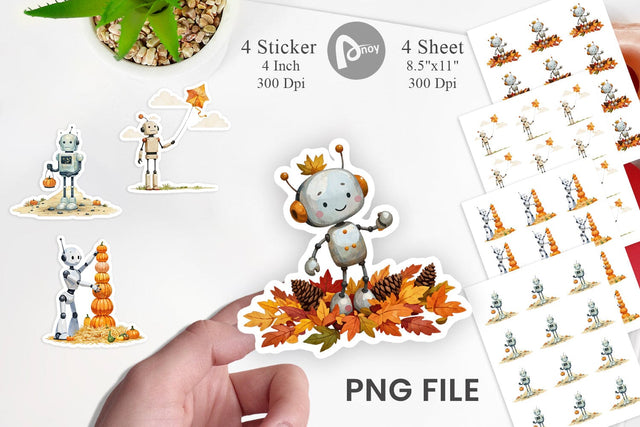 Autumn Bot Friends Sticker Sublimation artnoy 