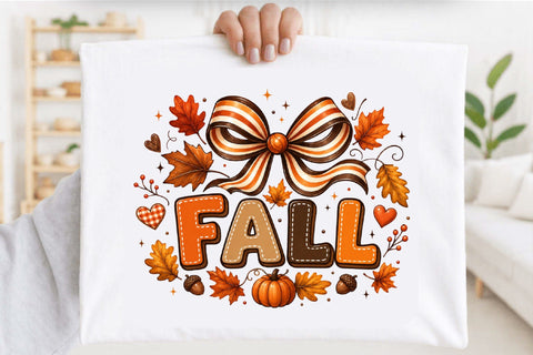 Autumn Bow Typography Fall Clipart Sublimation SVGArt 