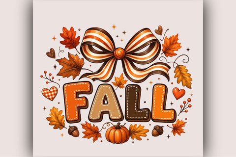 Autumn Bow Typography Fall Clipart Sublimation SVGArt 