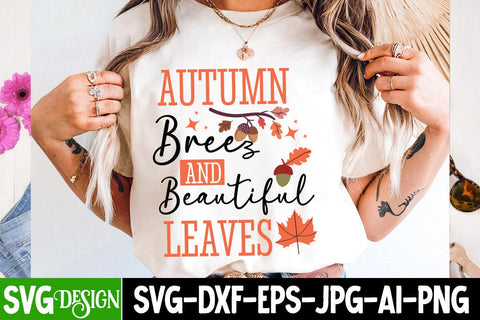 Autumn Breeze And Beautiful Leaves SVG Design,Fall Svg Design,Thanksgiving Svg Design,Autumn Svg Design,Fall Round Sign Svg ,Fall Shirt Design,Fall Sublimation Design SVG BlackCatsMedia 