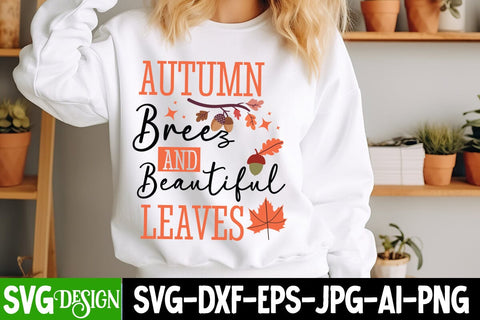Autumn Breeze And Beautiful Leaves SVG Design,Fall Svg Design,Thanksgiving Svg Design,Autumn Svg Design,Fall Round Sign Svg ,Fall Shirt Design,Fall Sublimation Design SVG BlackCatsMedia 