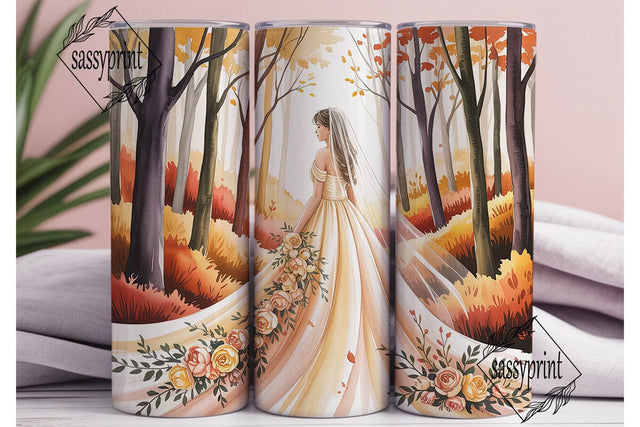 Autumn Bride Forest 20oz Tumbler Wrap Sublimation sassyprint 