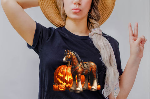 Autumn Brown Horse Sublimation Clipart Bundle Sublimation SVGArt 