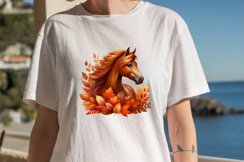Autumn Brown Horse Sublimation Clipart Bundle Sublimation SVGArt 