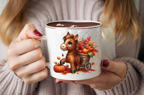 Autumn Brown Horse Sublimation Clipart Bundle Sublimation SVGArt 