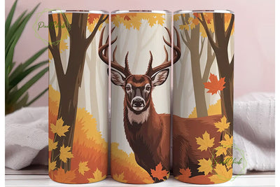 Autumn Buck 20oz Tumbler Wrap Sublimation PixelChick 