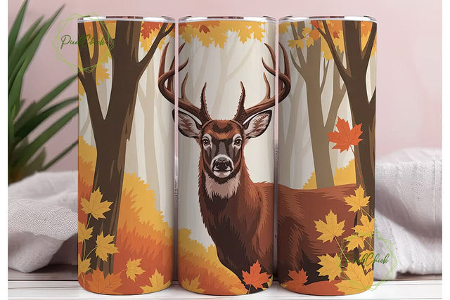 Autumn Buck 20oz Tumbler Wrap Sublimation PixelChick 