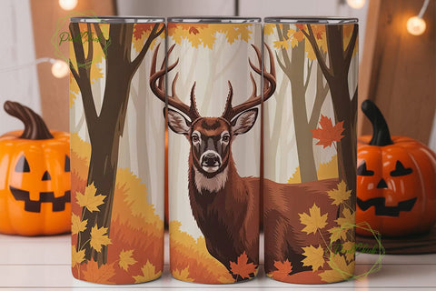 Autumn Buck 20oz Tumbler Wrap Sublimation PixelChick 
