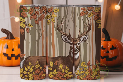 Autumn Buck 20oz Tumbler Wrap Sublimation PixelChick 