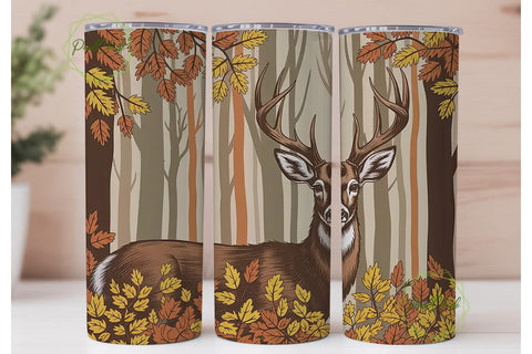 Autumn Buck 20oz Tumbler Wrap Sublimation PixelChick 