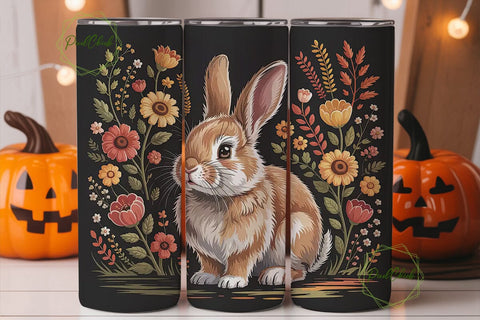 Autumn Bunny 20oz Tumbler Wrap Sublimation PixelChick 
