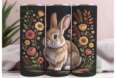 Autumn Bunny 20oz Tumbler Wrap Sublimation PixelChick 