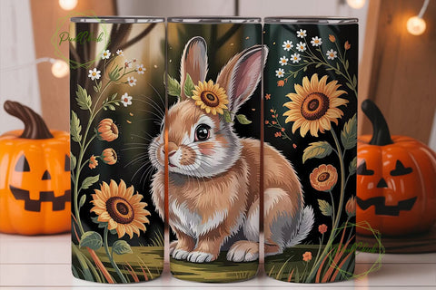 Autumn Bunny 20oz Tumbler Wrap Sublimation PixelChick 