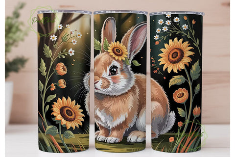 Autumn Bunny 20oz Tumbler Wrap Sublimation PixelChick 