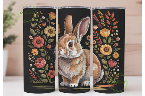 Autumn Bunny 20oz Tumbler Wrap Sublimation PixelChick 