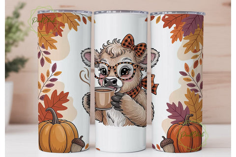 Autumn Calf Coffee 20oz Tumbler Wrap Sublimation PixelChick 