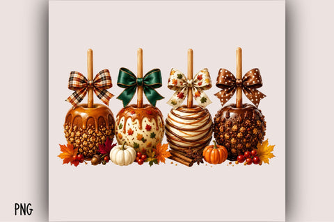 Autumn Caramel Apple Clipart Sublimation SVGArt 
