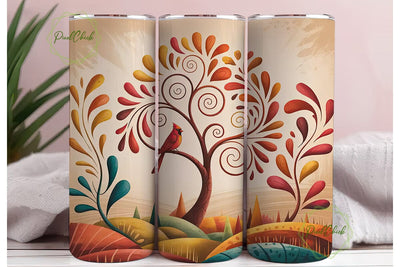 Autumn Cardinal Tumbler Wrap Sublimation PixelChick 