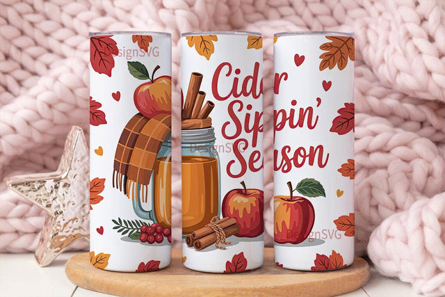 Autumn Cider Season 20oz Tumbler Wrap Sublimation DesignSVG 