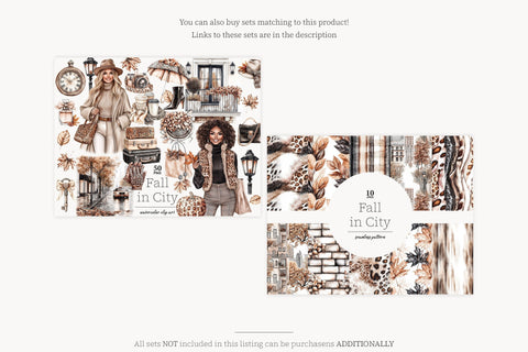 Autumn Clipart | Fall City Graphics | Fashion Leopard PNG SVG GlamArtZhanna 