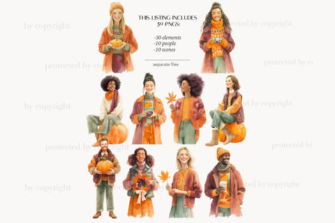 Autumn Clipart | Fall Pumpkins Images | Farm Patch Graphics SVG GlamArtZhanna 