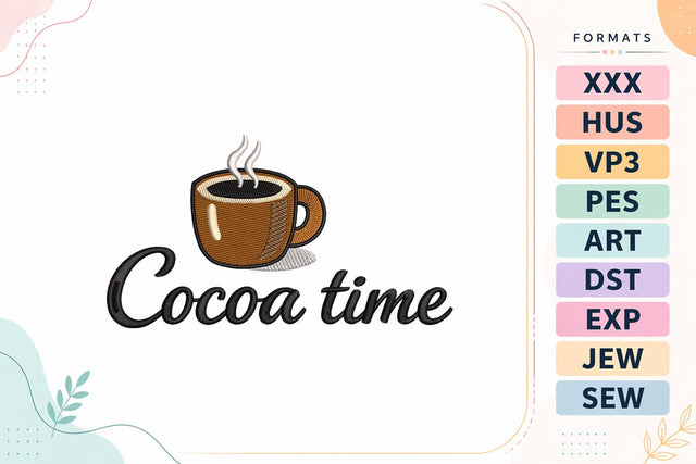 Autumn Cocoa Time Embroidery Design Embroidery/Applique DESIGNS sg embroidery 