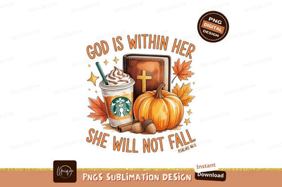 Autumn coffee bible pumpkin faith image Sublimation Designangry 