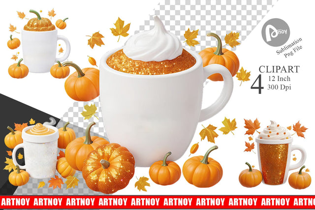 Autumn Coffee Mug Clipart Sublimation artnoy 