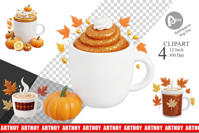 Autumn Coffee Mug Clipart Sublimation artnoy 