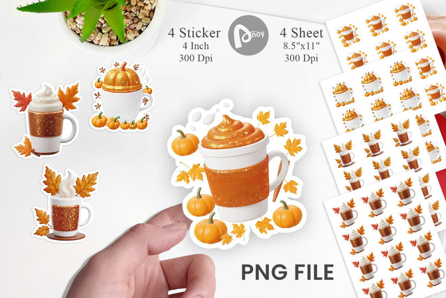 Autumn Coffee Mug Sticker Sublimation artnoy 