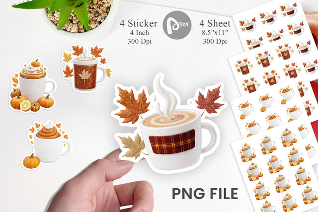 Autumn Coffee Mug Sticker Sublimation artnoy 