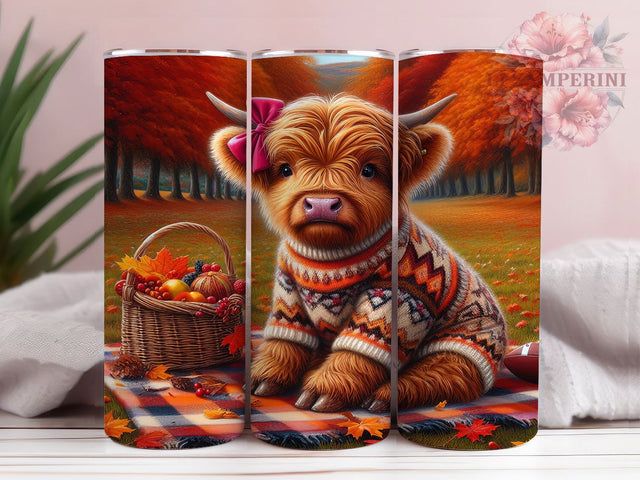 Autumn Cow Football Tumbler Wrap, Highland Cow Tumbler, Football Cow Design, 20oz Skinny Tumbler, Autumn Sublimation Wrap, Farm Animal Tumbler, Cute Cow PNG Sublimation Li Zamperini 