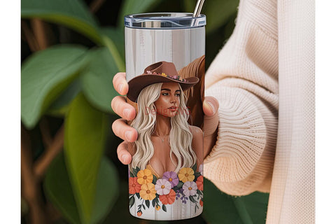 Autumn Cowgirl Horse 20oz Tumbler Wrap Sublimation DesignSVG 