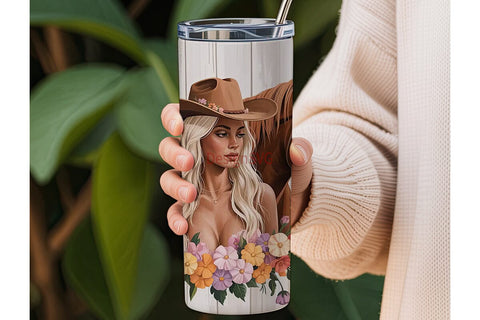 Autumn Cowgirl Horse 20oz Tumbler Wrap Sublimation DesignSVG 