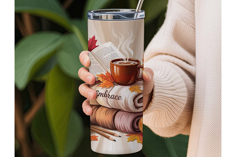 Autumn Cozy Vibes 20oz Tumbler Wrap Sublimation DesignSVG 