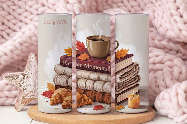 Autumn Cozy Vibes 20oz Tumbler Wrap Sublimation DesignSVG 