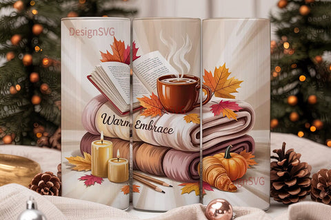 Autumn Cozy Vibes 20oz Tumbler Wrap Sublimation DesignSVG 