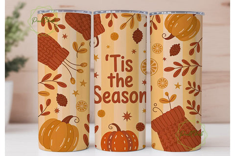 Autumn Cozy Vibes Tumbler Wrap Sublimation PixelChick 