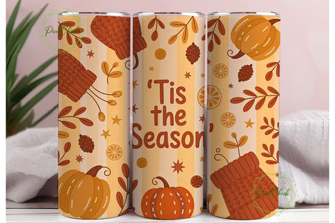 Autumn Cozy Vibes Tumbler Wrap Sublimation PixelChick 