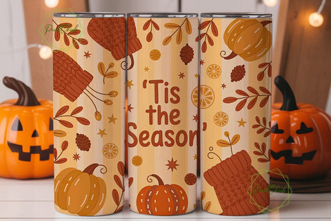Autumn Cozy Vibes Tumbler Wrap Sublimation PixelChick 