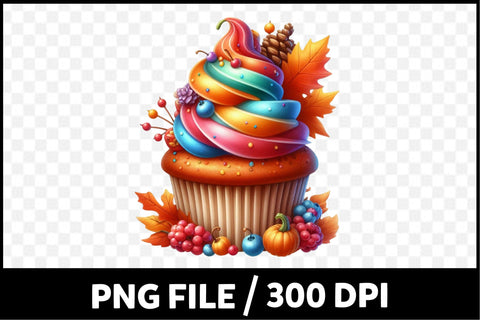 Autumn Cupcakes Clipart Set Sublimation SVGista 