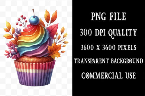 Autumn Cupcakes Clipart Set Sublimation SVGista 