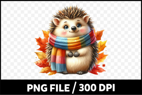 Autumn Cute Hedgehog Sublimation Clipart Sublimation SVGista 