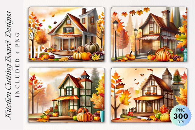 Autumn Cutting Board PNG Design Sublimation Regulrcrative 