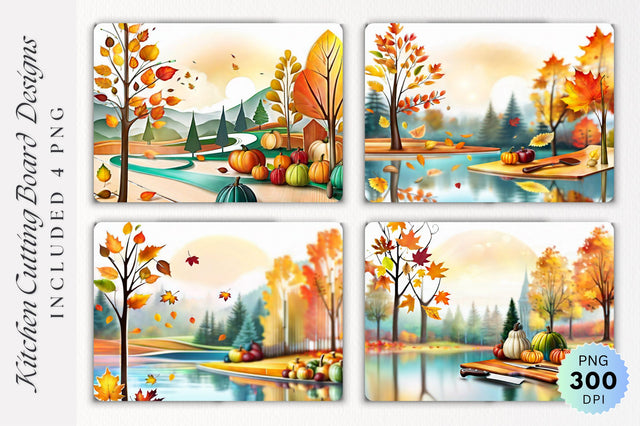 Autumn Cutting Board PNG Design Sublimation Regulrcrative 