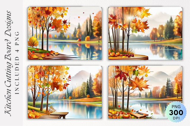 Autumn Cutting Board PNG Design Sublimation Regulrcrative 
