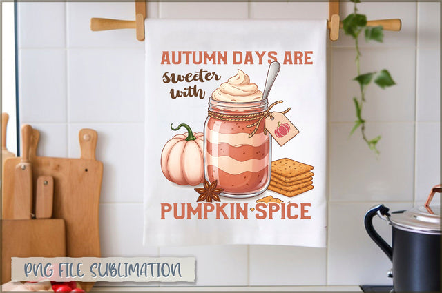 Autumn days are sweeter with pumpkin spice Towel PNG Sublimation Shetara Begum 